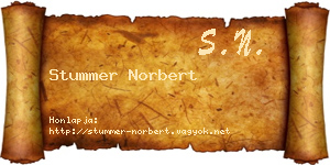 Stummer Norbert névjegykártya